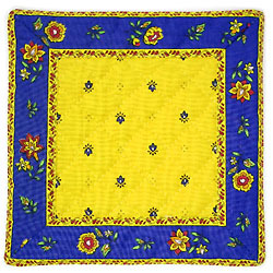 French Provence coaster (Calissons flowers. yellow x blue) - Click Image to Close